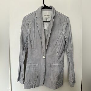 Banana Republic Navy and White Pinstripe Blazer
